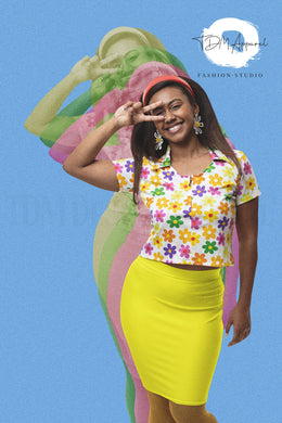 Solid Yellow - Fitted Skirt by TDM Apparel©